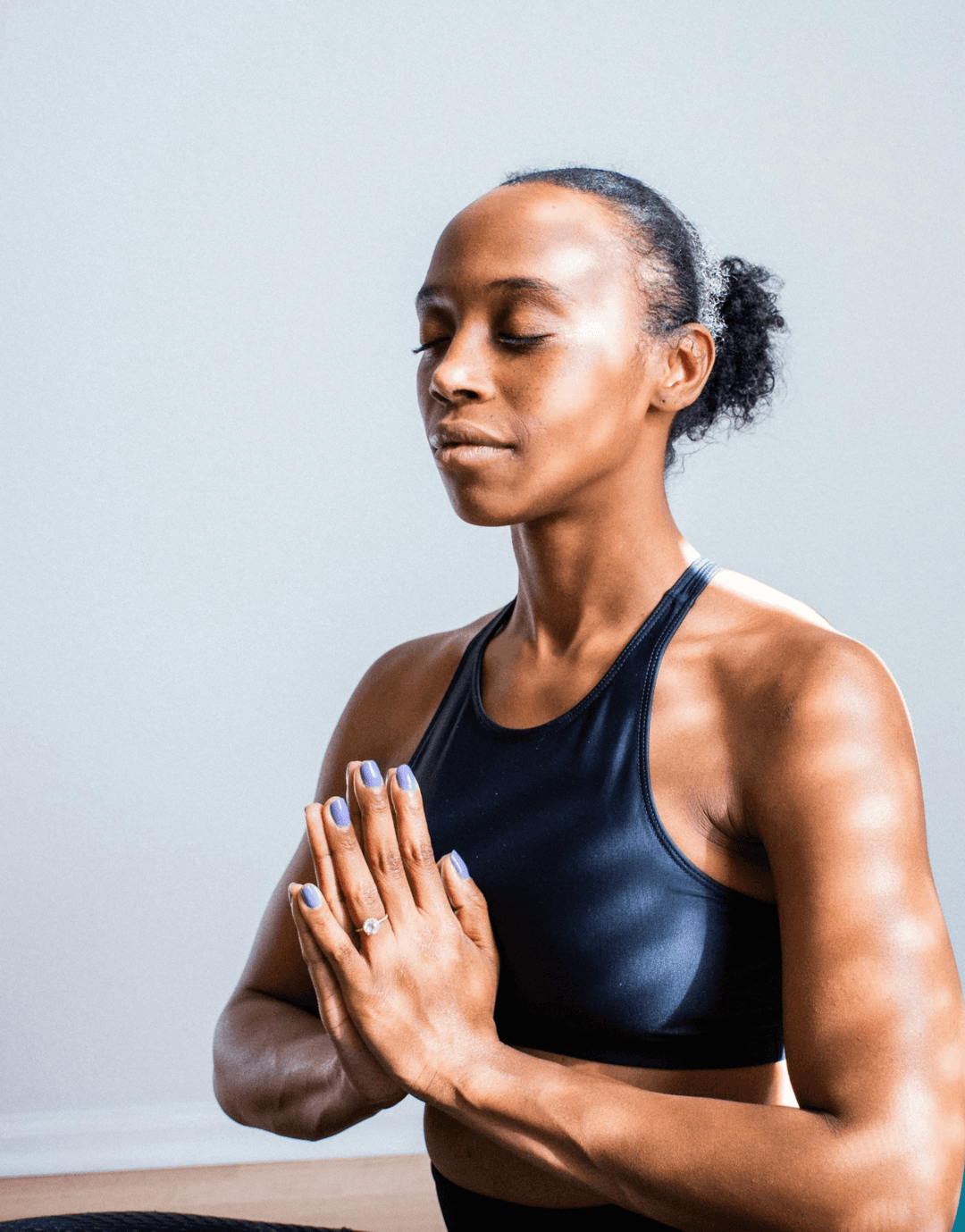 Woman in meditative pose